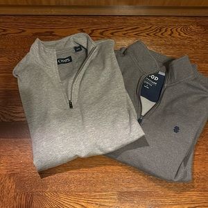 Men’s quarter zip sweatshirt lot of 2 size large izod chaps